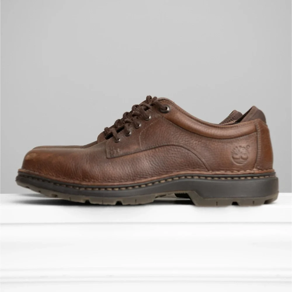 Timberland Shoes Mens 10.5 Brown Leather Oxford Lace Up Lug Sole GorpCore Shoes
